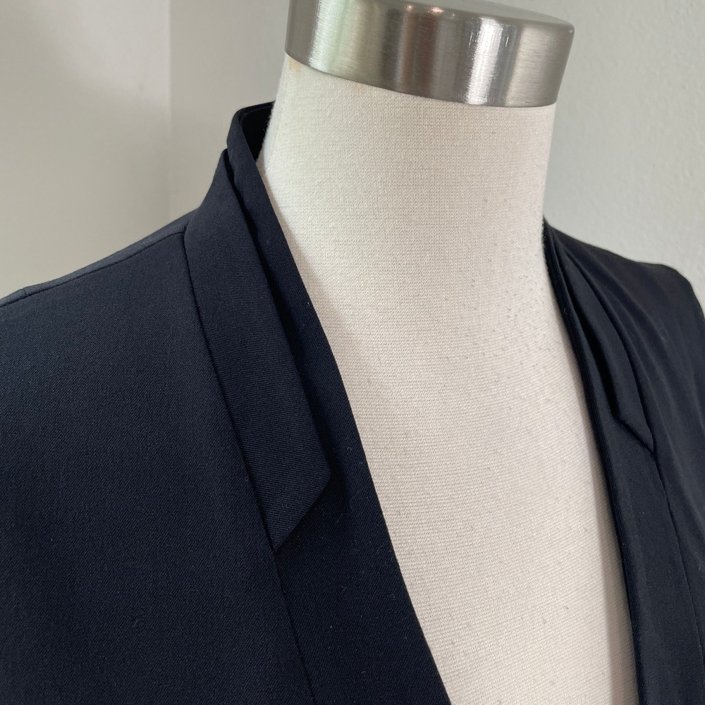 NEW White House Black Market Womens 14 Black Sleeveless Long Vest Jacket - Picture 8 of 11